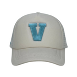 Trucker Cap – Classic Cream & Cool Blue