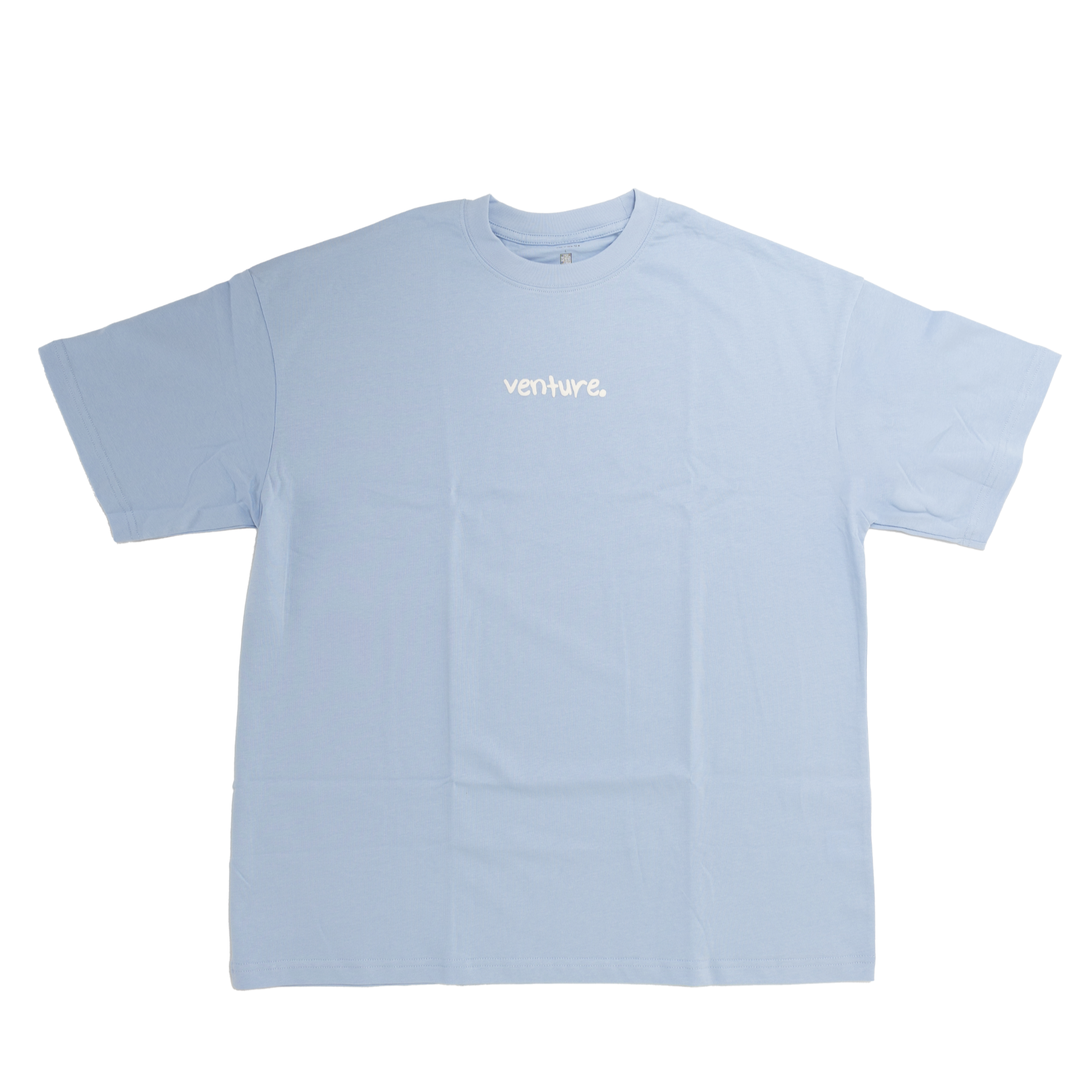 100% Cotton Oversized Blue Tee, bubble print logo